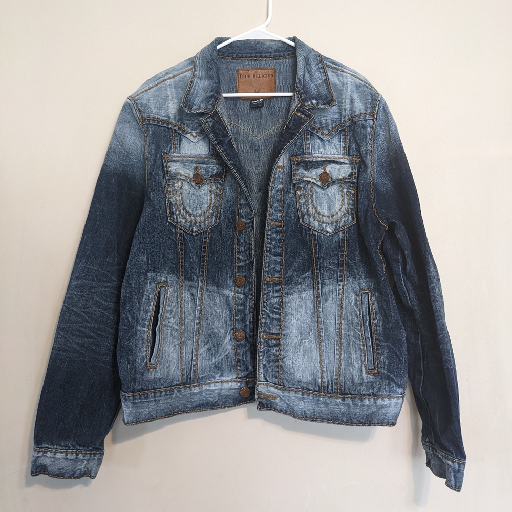 True Religion Jimmy Denim Jacket In Blue Size 2XL